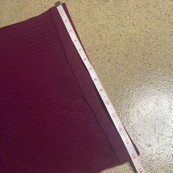 Eva Mendes for New York & Company Ribbed Knit Midi Skirt Maroon sz S - Picture 7 of 10